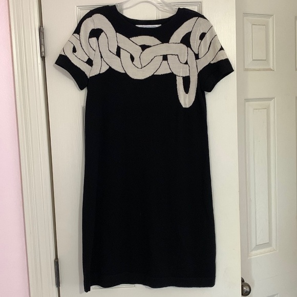 Diane von furstenberg Kivel Chain Wool Sweater Dress Small Quiet Luxury … - Picture 1 of 8